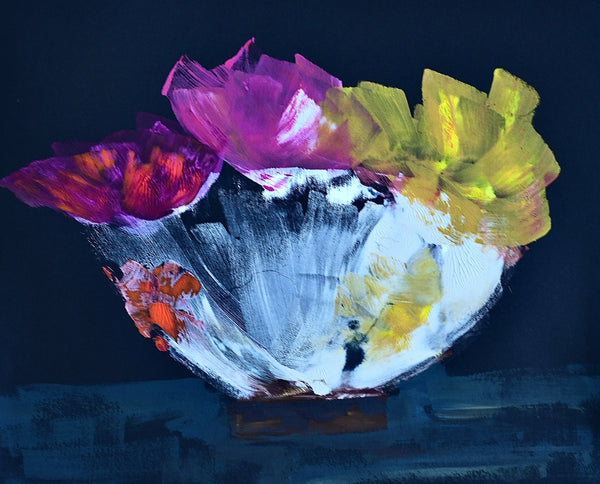 Vibrant Spring FlowerAcrylic on Paper Art Madeleine R Studio